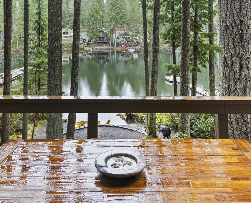 Outdoor patio and deck at Cloudloft Cabin