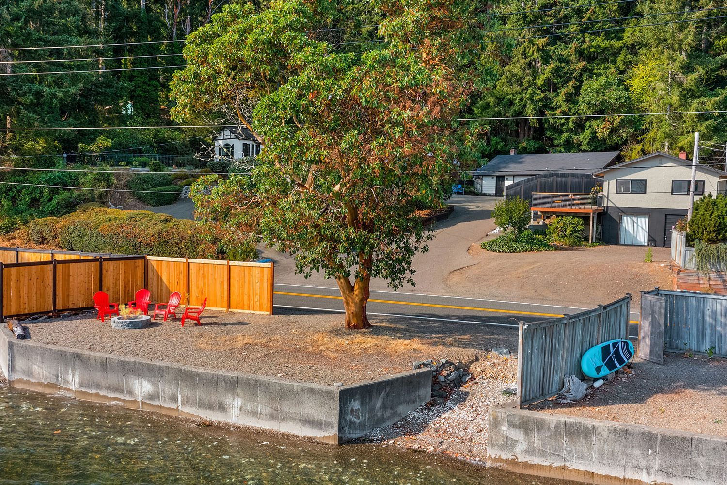 Aerial view of waterfront property on Hood Canal North Shore
