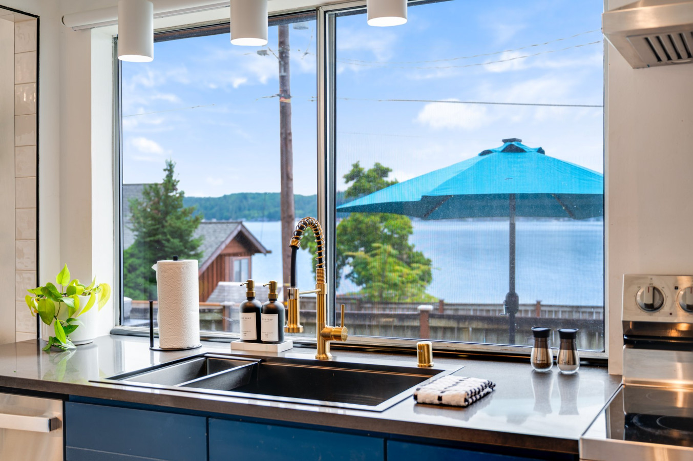 Renovated interior details at The Horizon vacation home