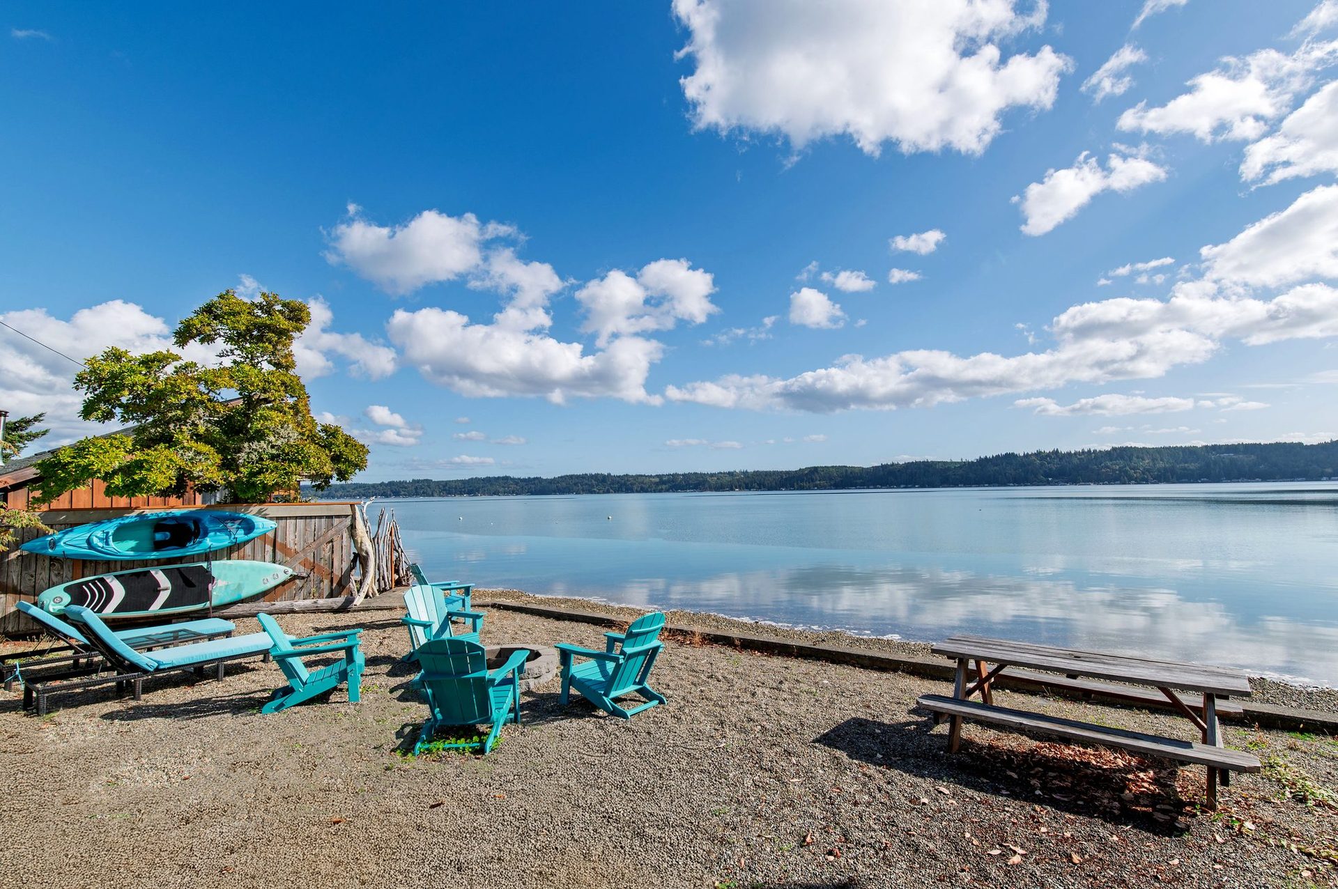 Waterfront views from inside The Horizon on Hood Canal's North Shore