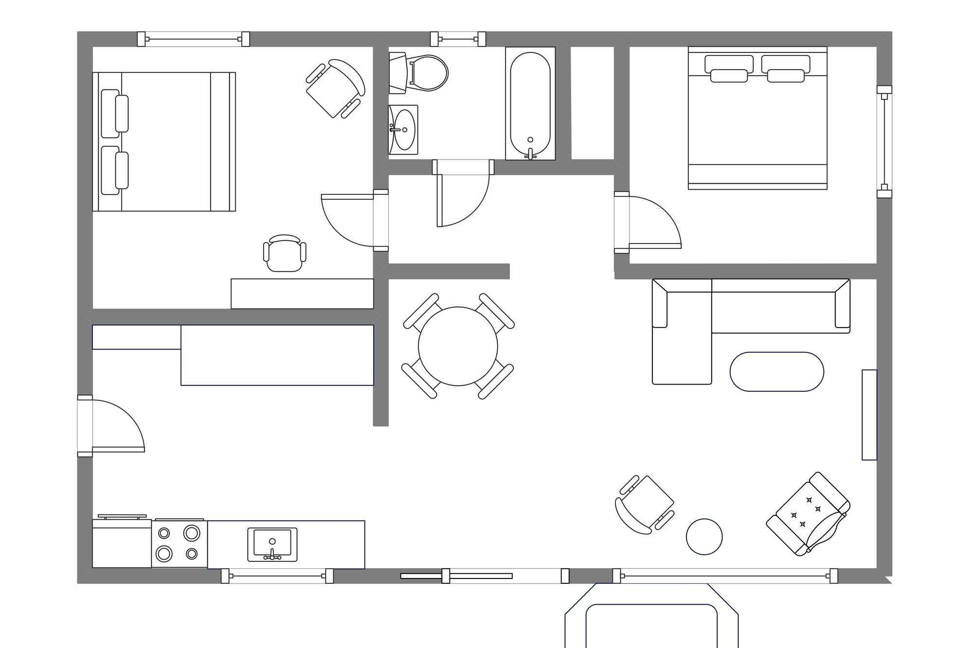 Floor plan layout of The Horizon on Hood Canal